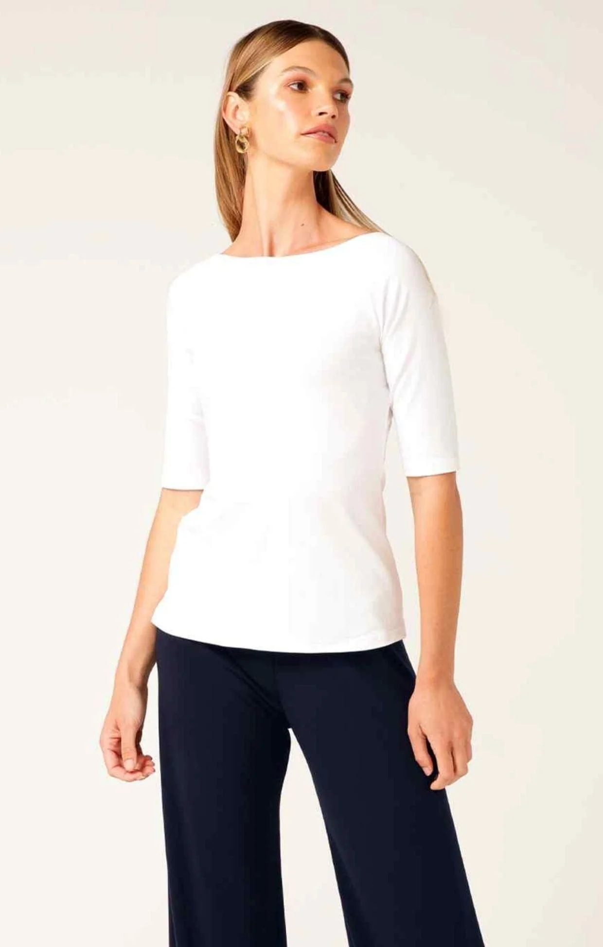 3/4 SLEEVE TOP IN WHITE - Image 4