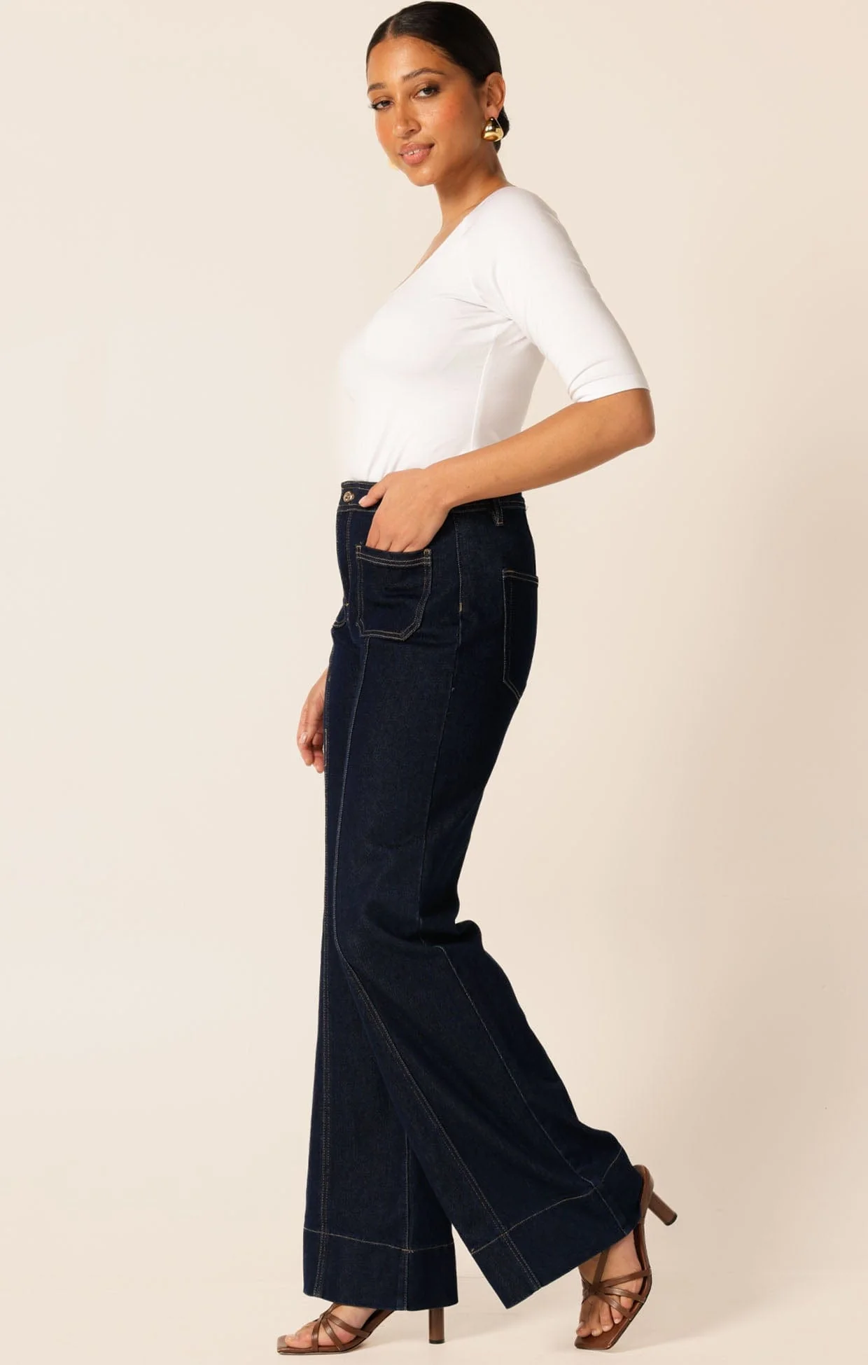 3/4 SLEEVE TOP IN WHITE - Image 6