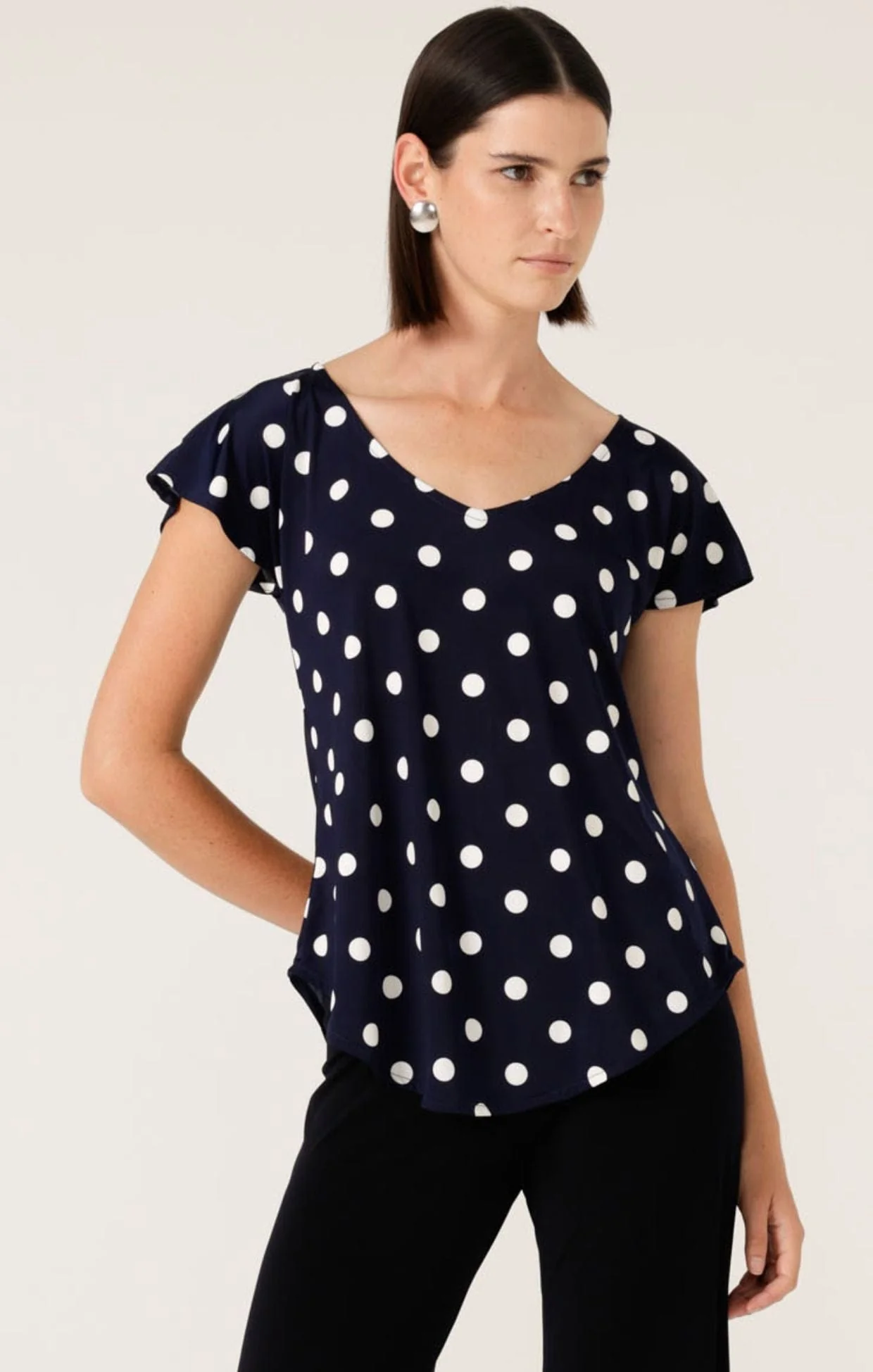 ANALIA TOP IN NAVY WHITE SPOT - Image 3
