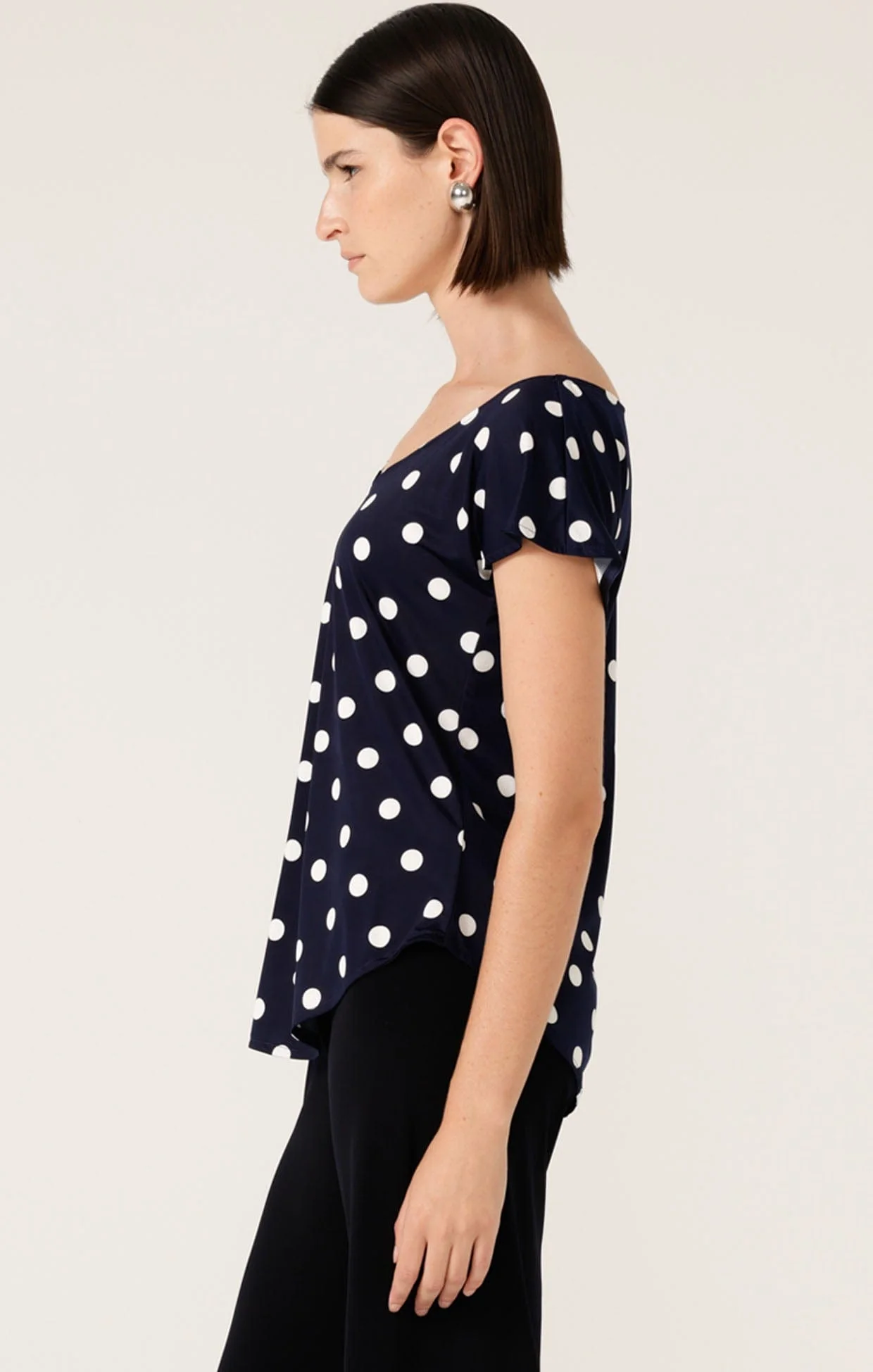 ANALIA TOP IN NAVY WHITE SPOT - Image 5