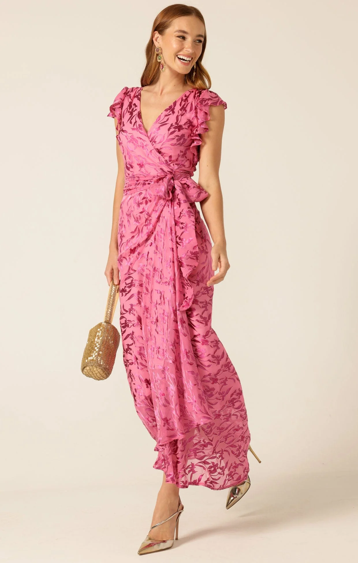 BELLA ROSE MAXI WRAP DRESS - Image 6