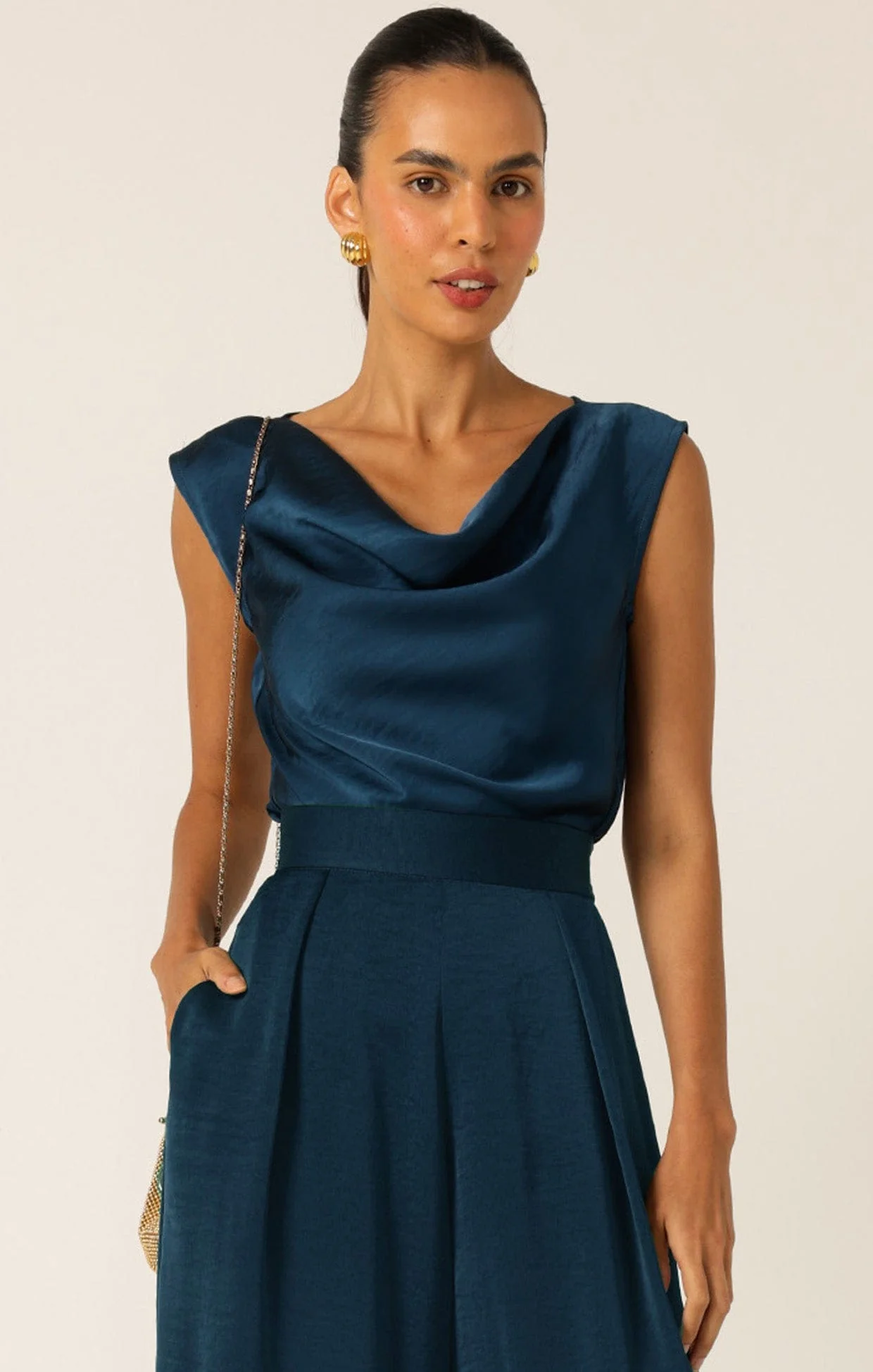 LUXE COWL BIAS TOP STEELE BLUE - Image 4