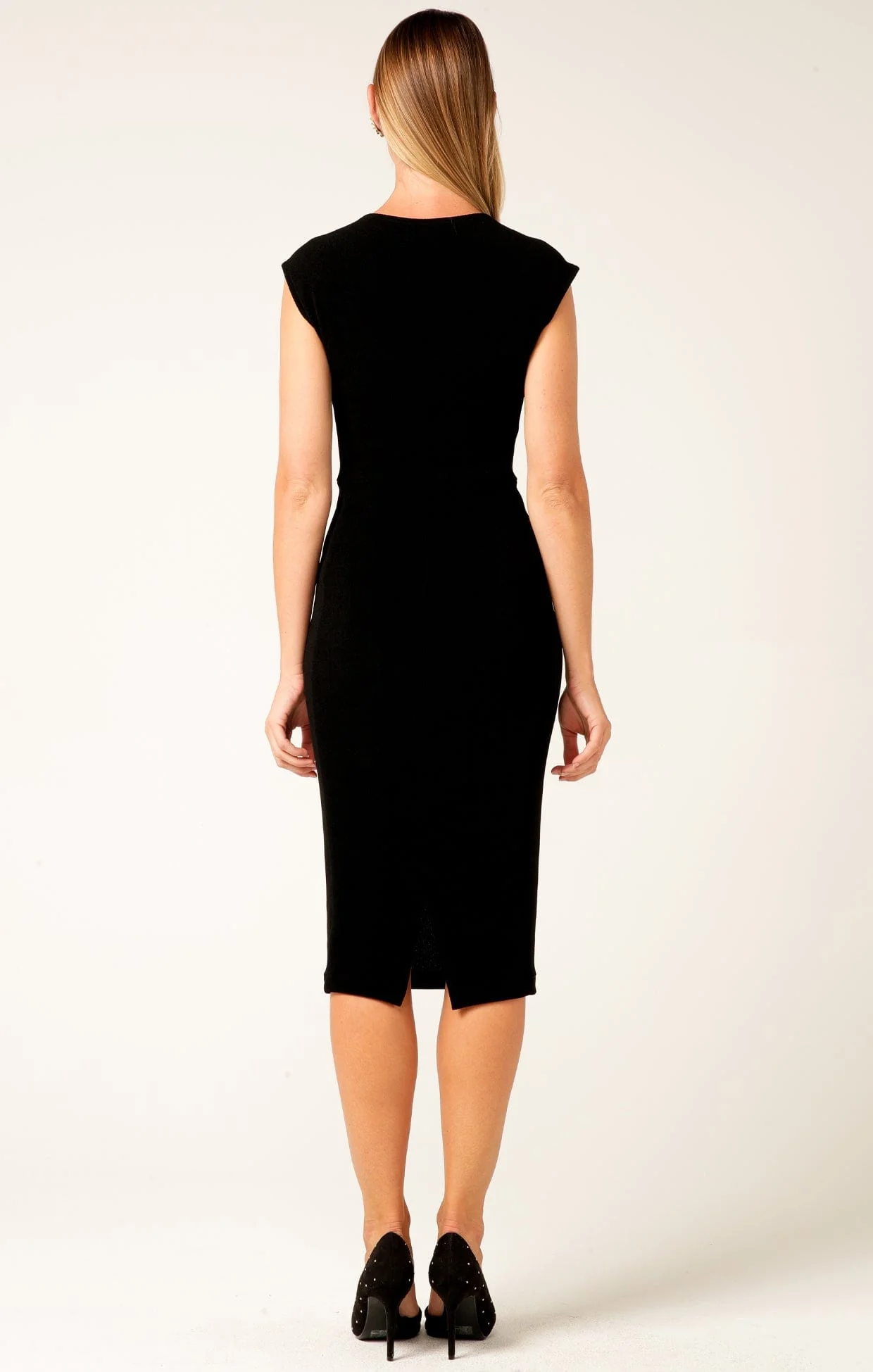 IRIS CAP SLEEVE DRESS IN BLACK - Image 8