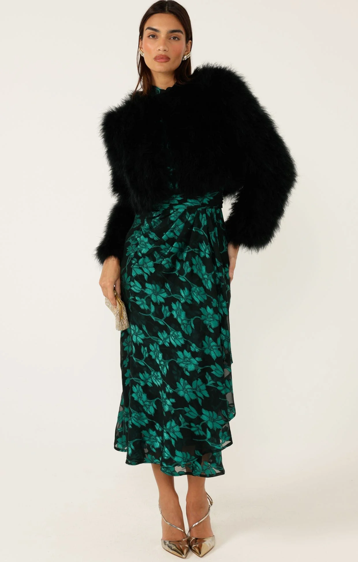 LUXE FEATHER JACKET IN BLACK - Image 5