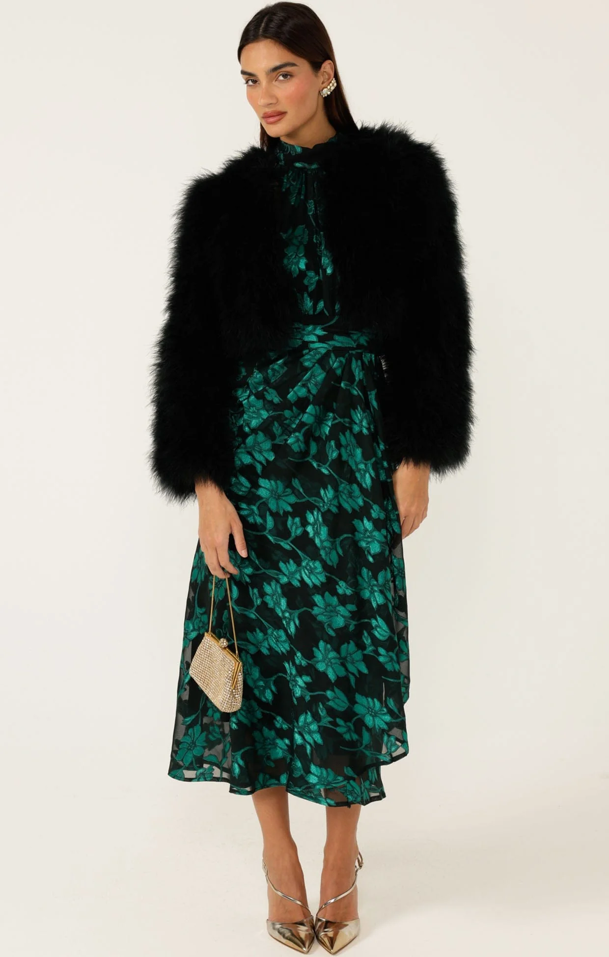 LUXE FEATHER JACKET IN BLACK - Image 6