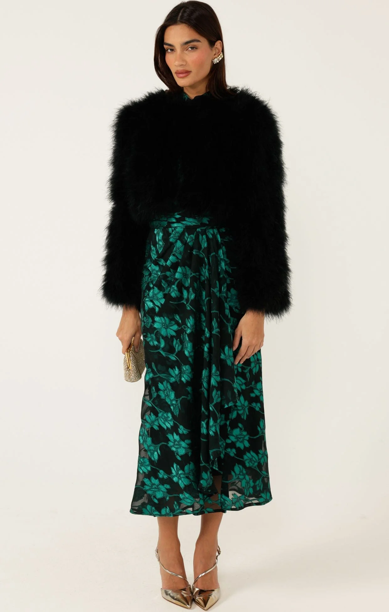LUXE FEATHER JACKET IN BLACK - Image 7