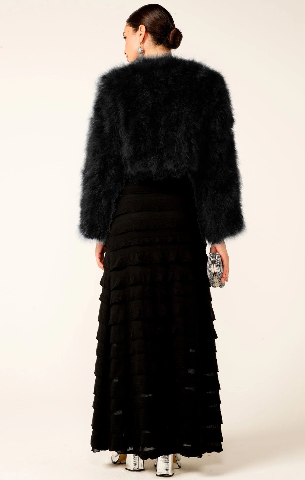 LUXE FEATHER JACKET IN BLACK - Image 9