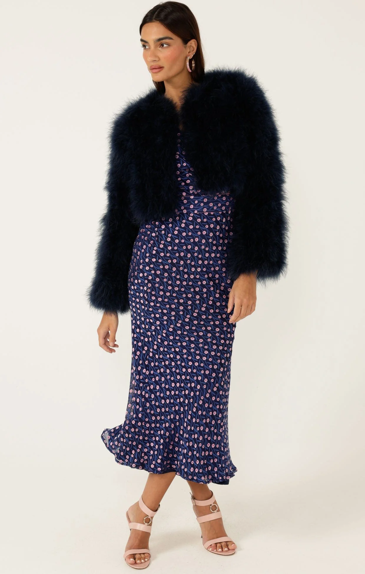 LUXE FEATHER JACKET IN NAVY - Image 6