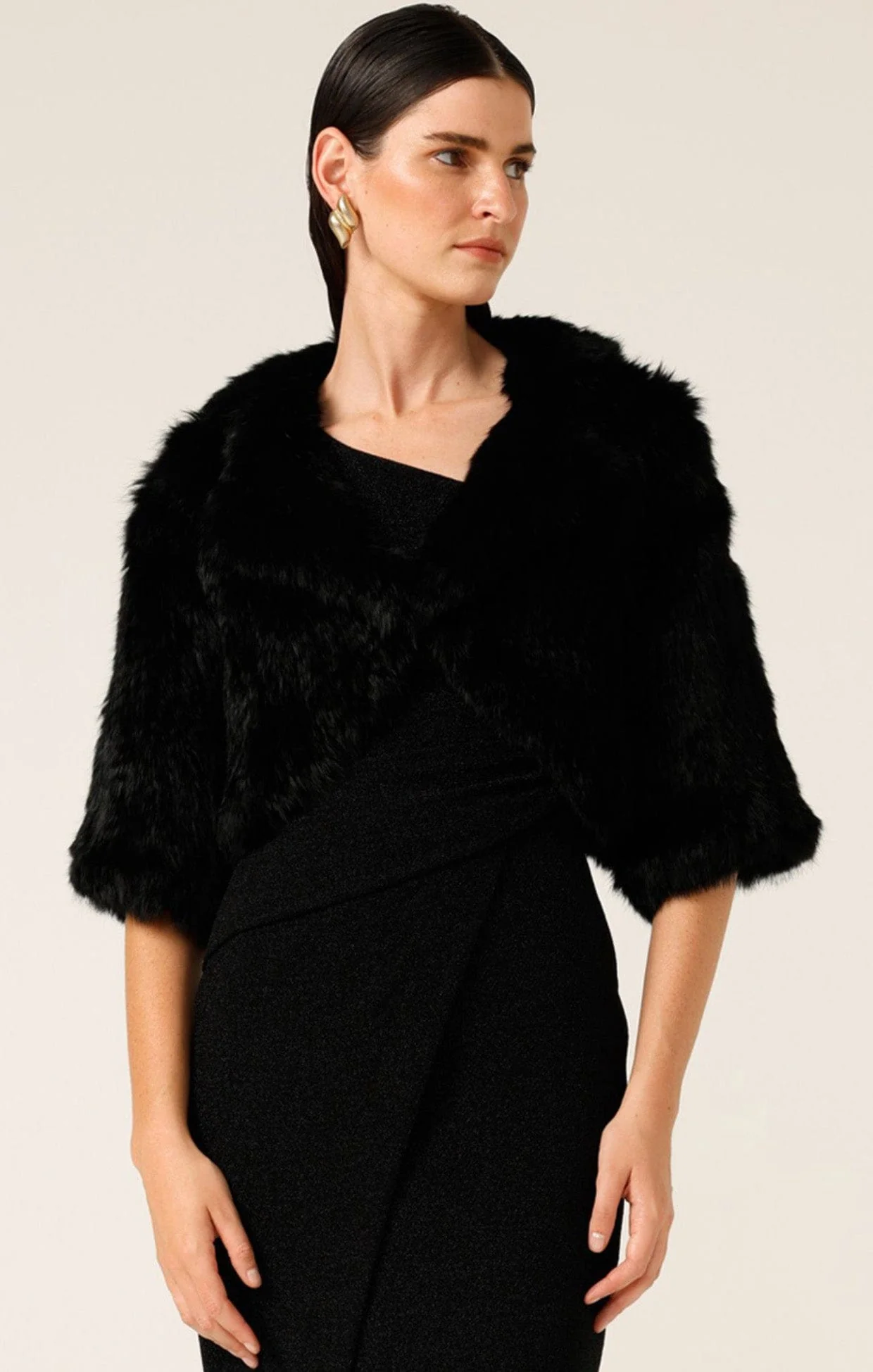 LUXE FUR BOLERO IN BLACK - Image 3