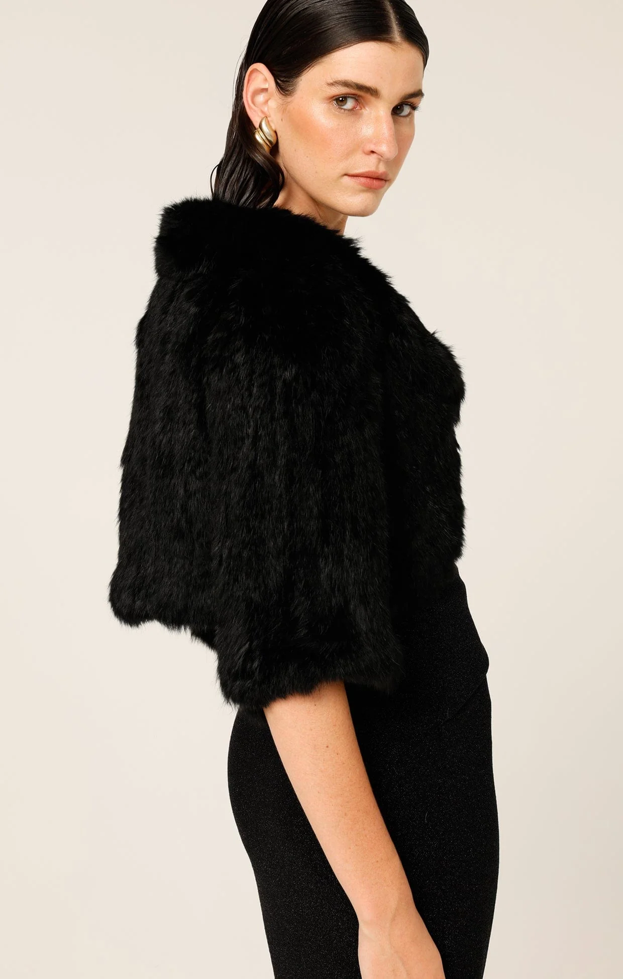 LUXE FUR BOLERO IN BLACK - Image 6