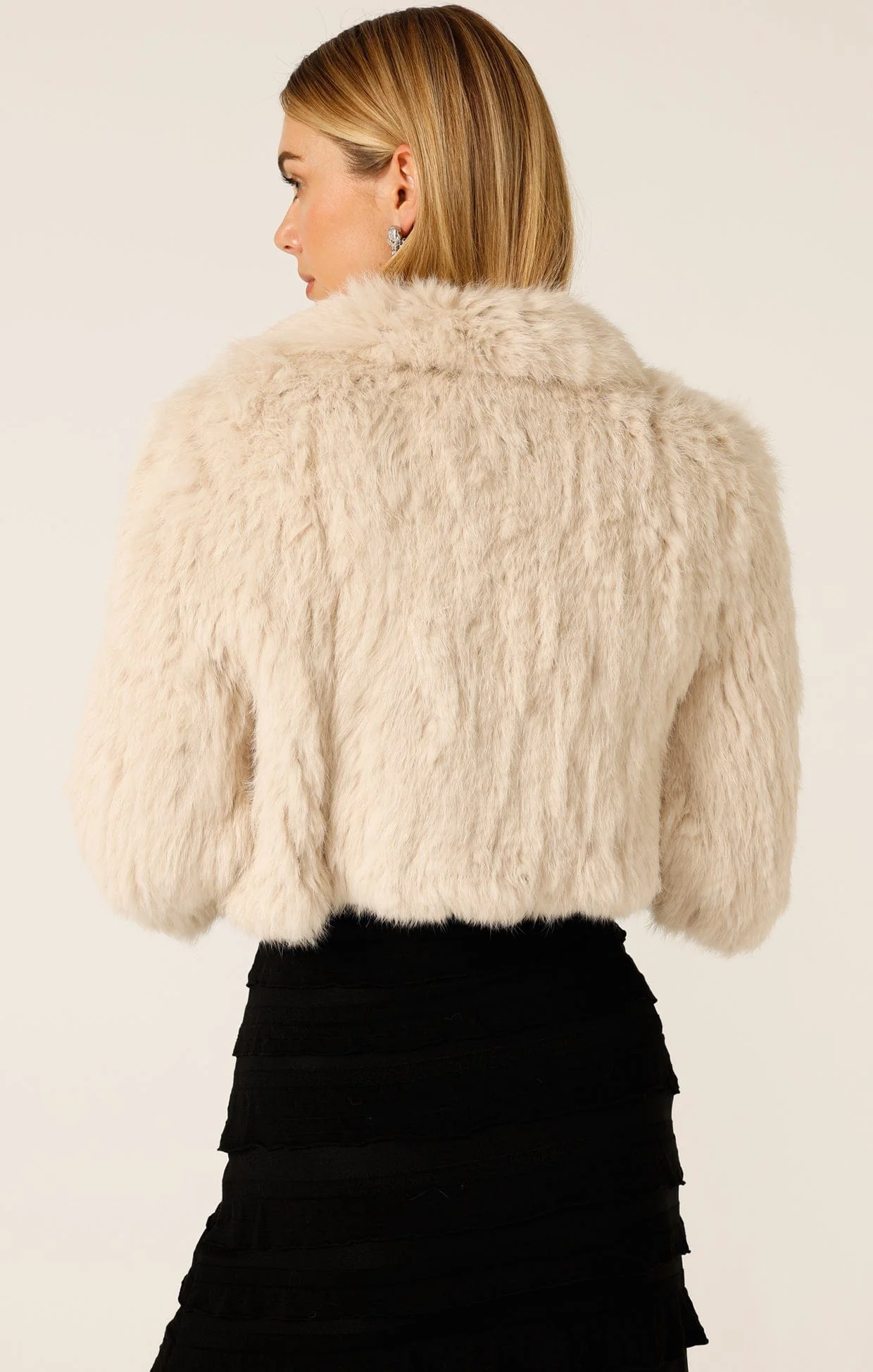 LUXE FUR BOLERO IN OATMEAL - Image 10