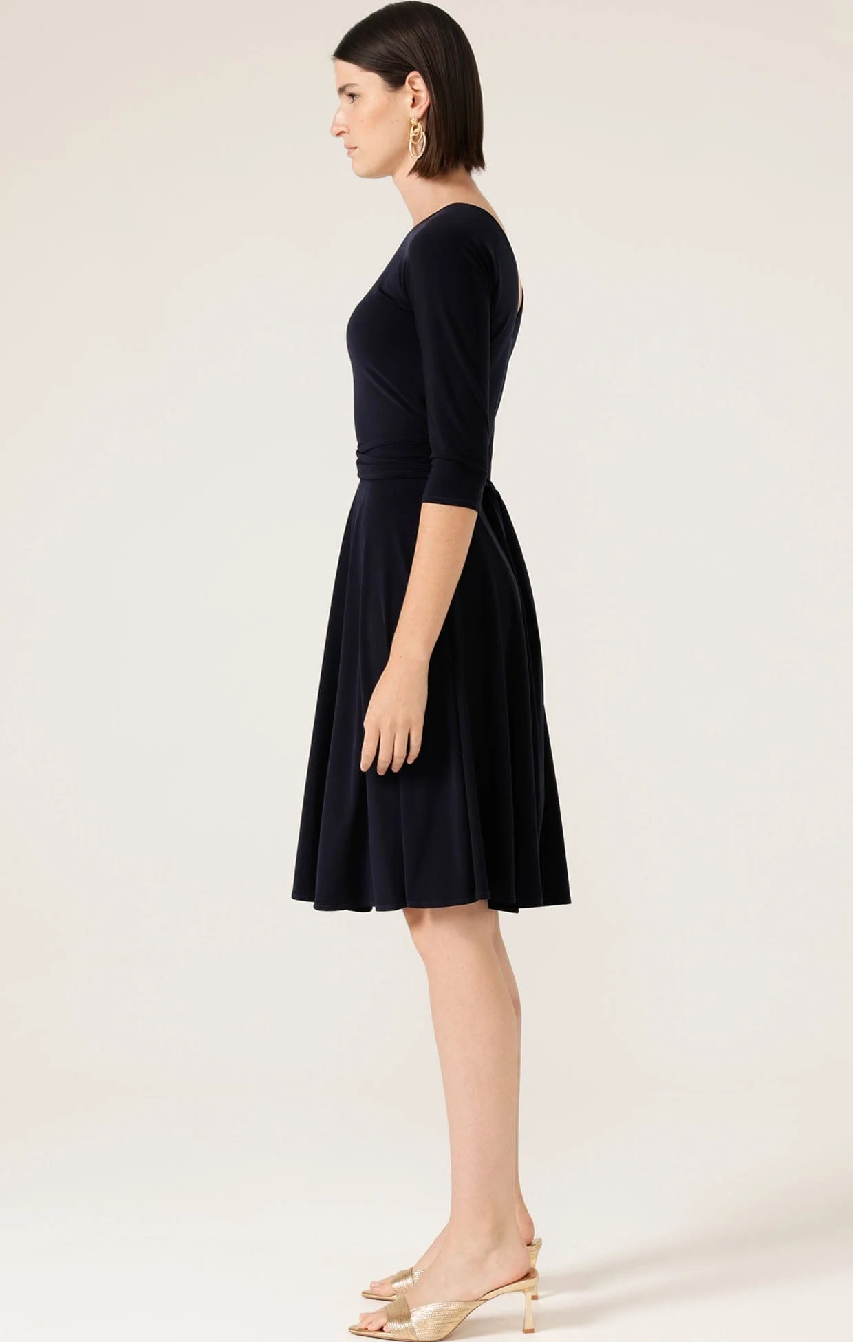REVERSE WRAP DRESS IN NAVY - Image 5