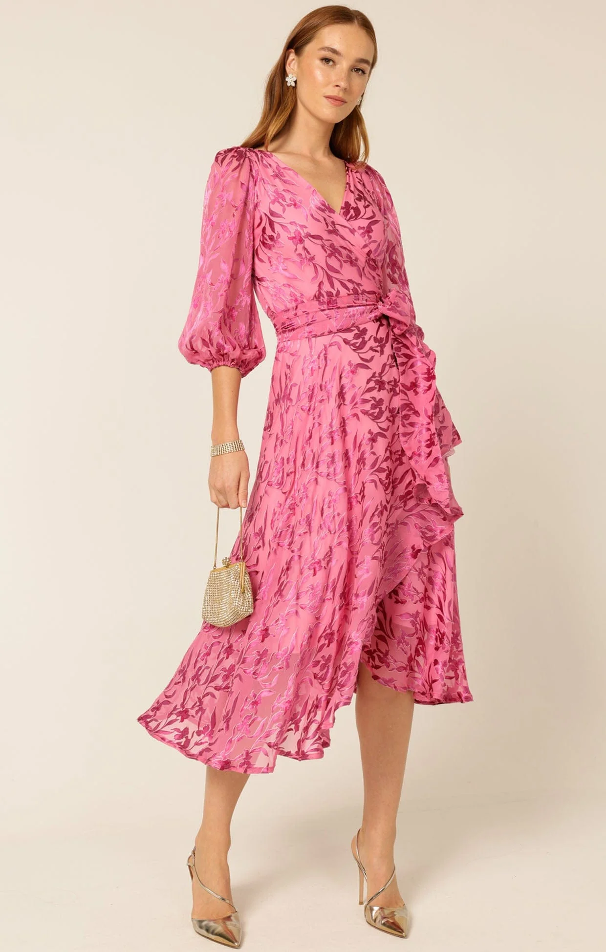 SHERBET BREEZE MIDI WRAP DRESS - Image 4