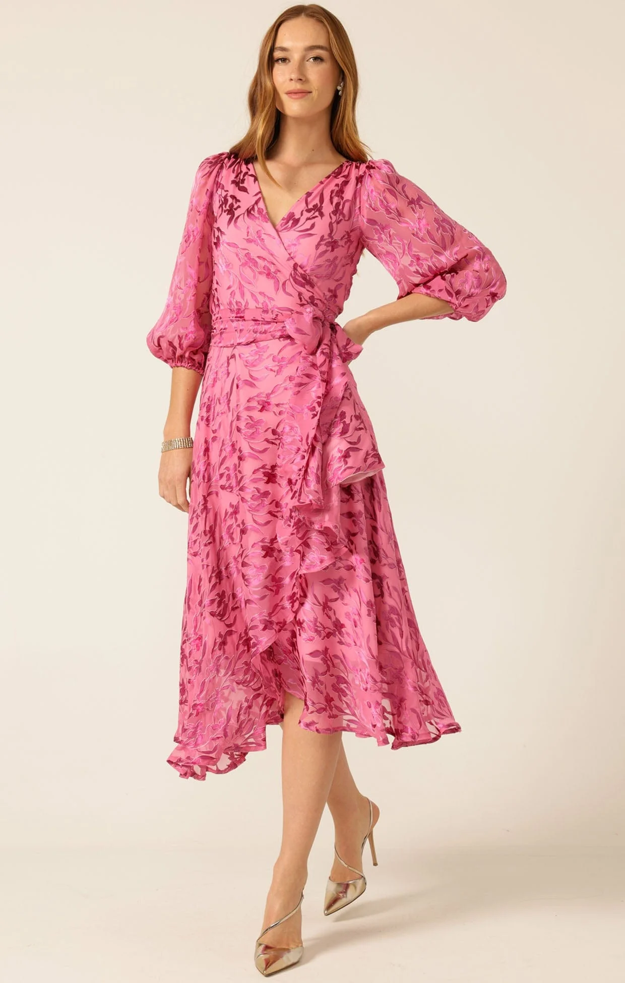 SHERBET BREEZE MIDI WRAP DRESS - Image 6