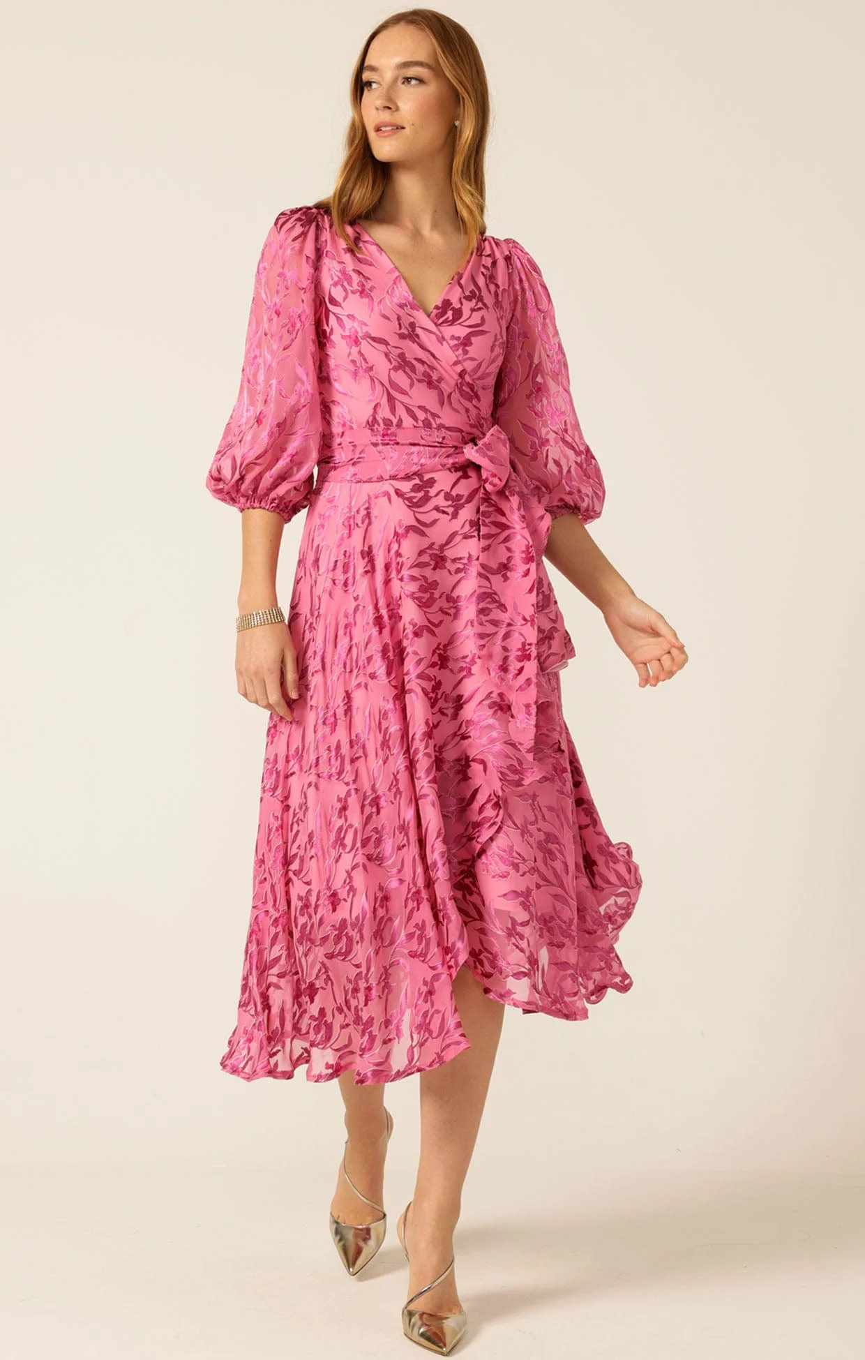 SHERBET BREEZE MIDI WRAP DRESS - Image 7