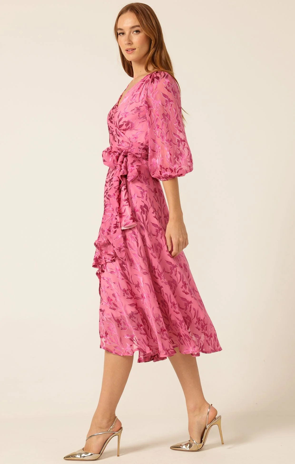 SHERBET BREEZE MIDI WRAP DRESS - Image 8