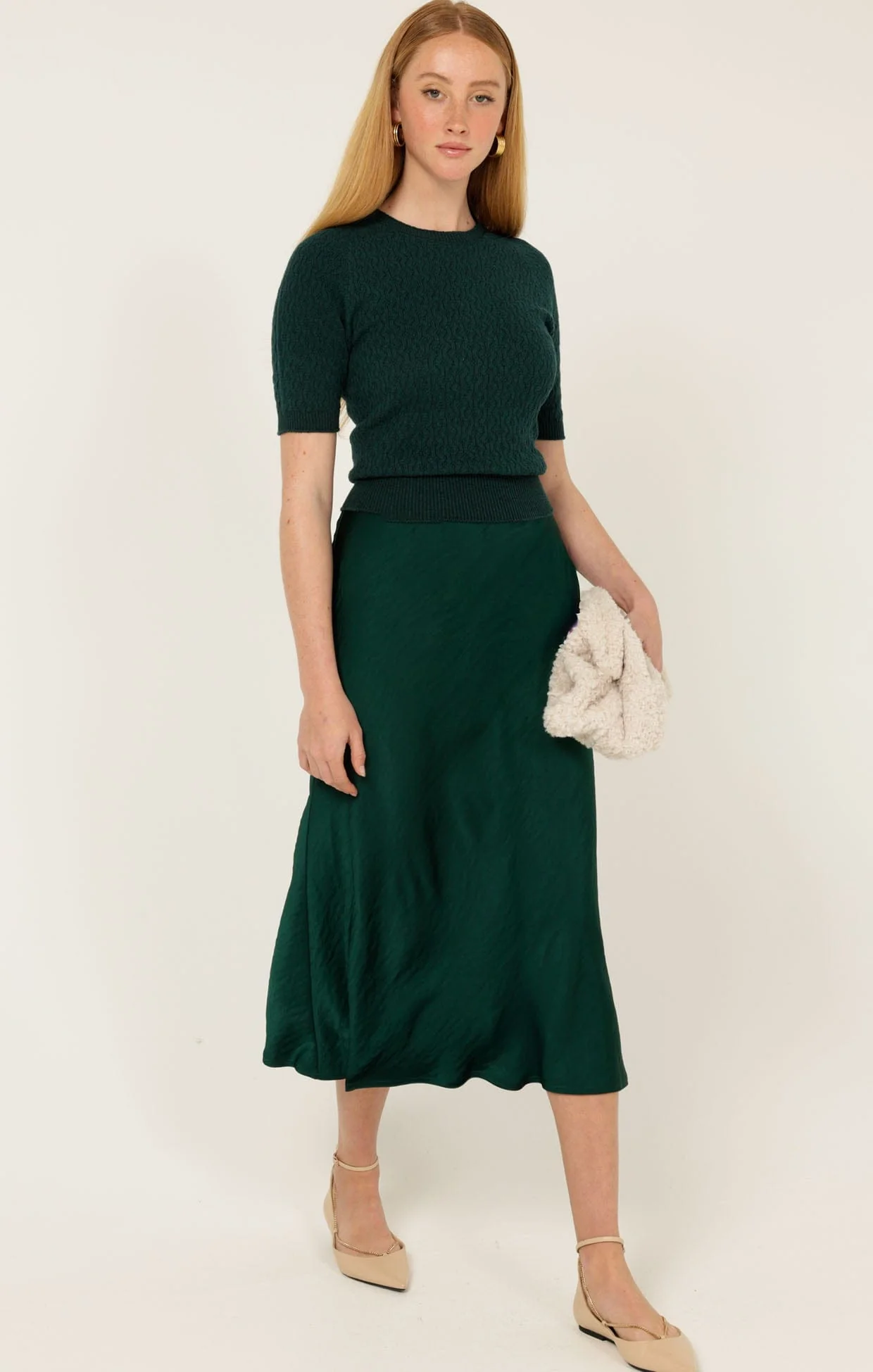 SHORT SLEEVE GROVE KNIT TOP IN FOREST - Image 5