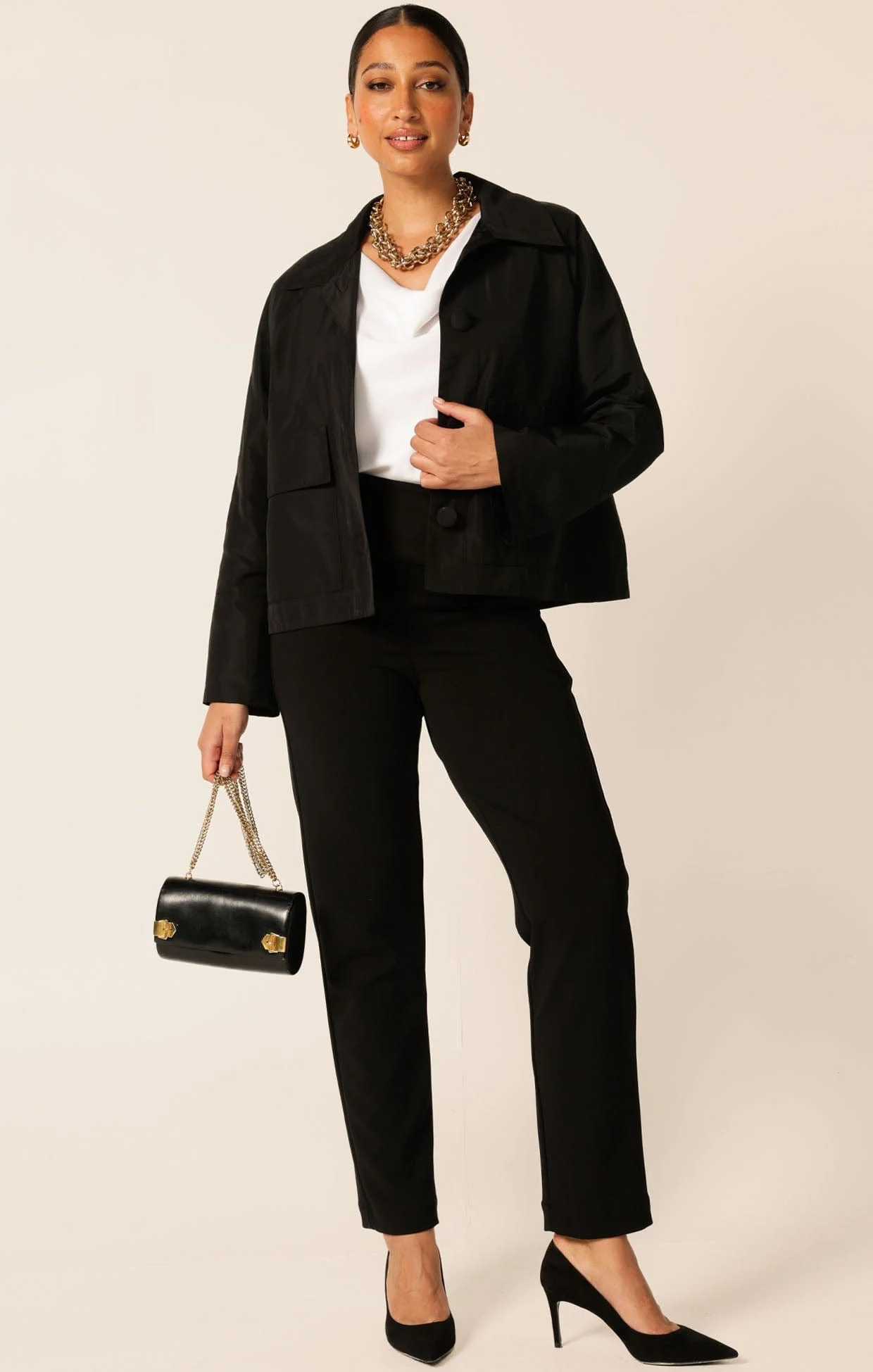 TAPERED LEG PANT IN BLACK - Image 5