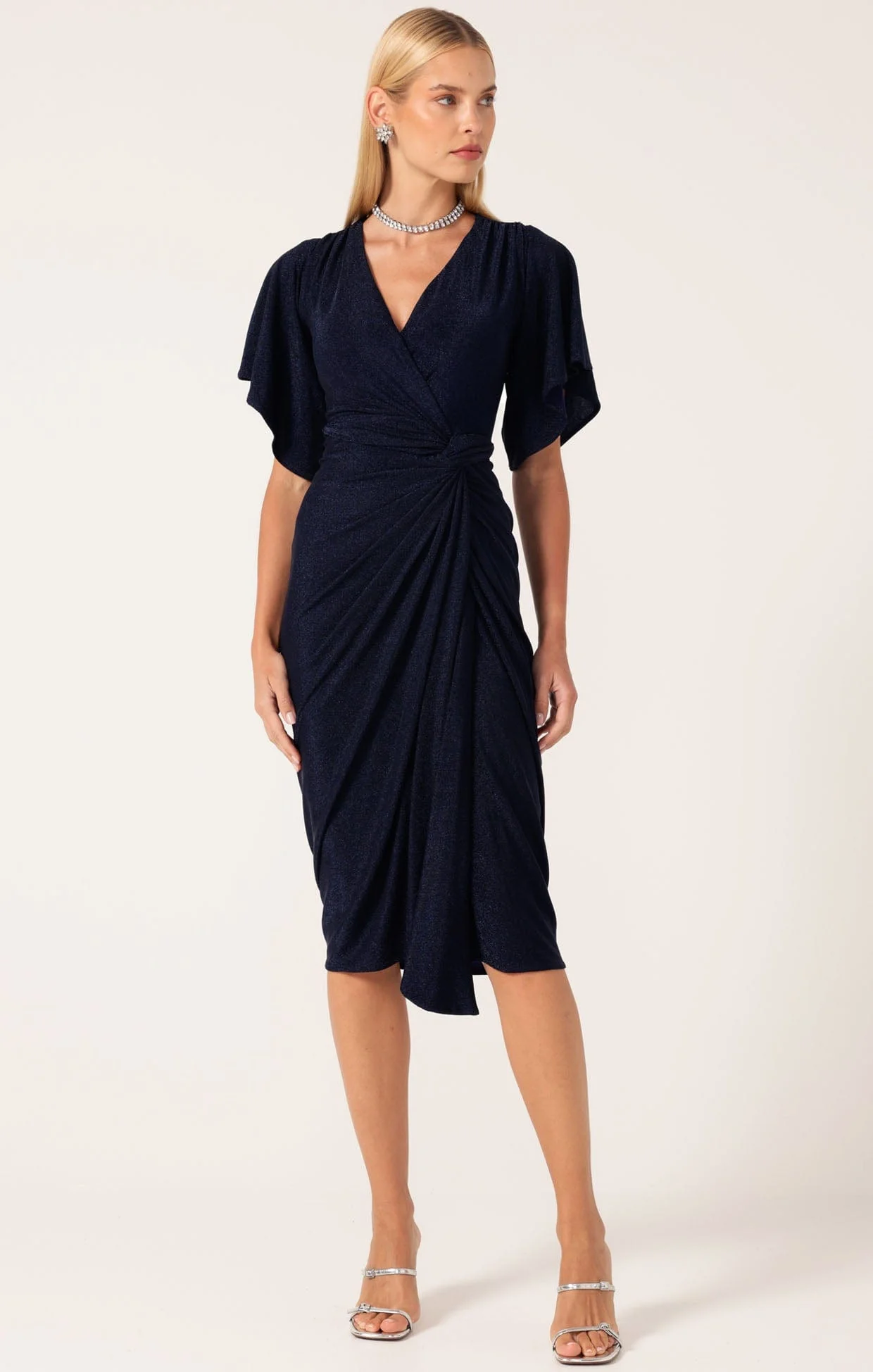 THE EMPORIUM DRESS IN NAVY - Image 3