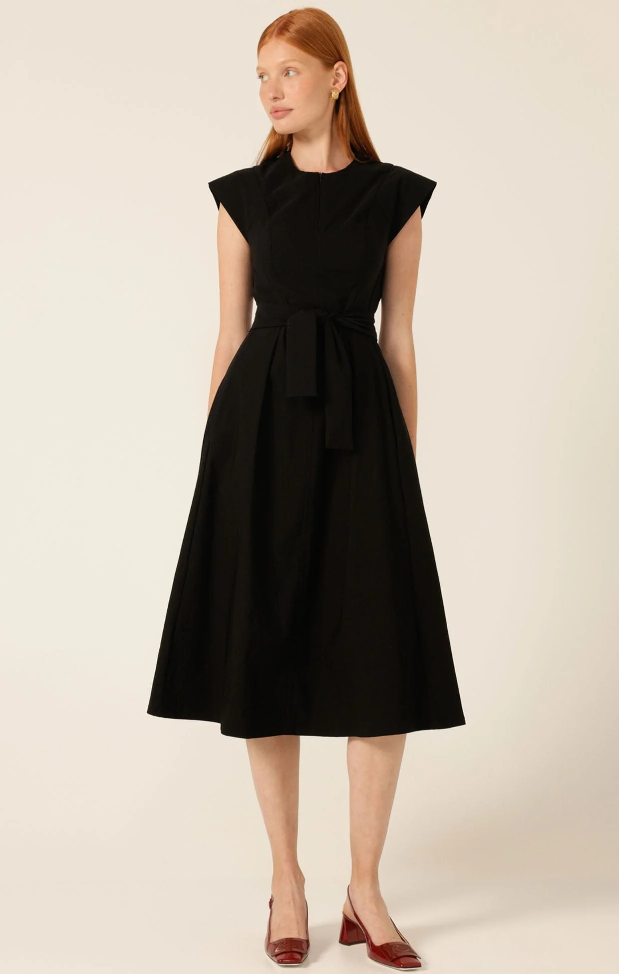 ZIP FRONT FIT AND FLARE DRESS - Image 5