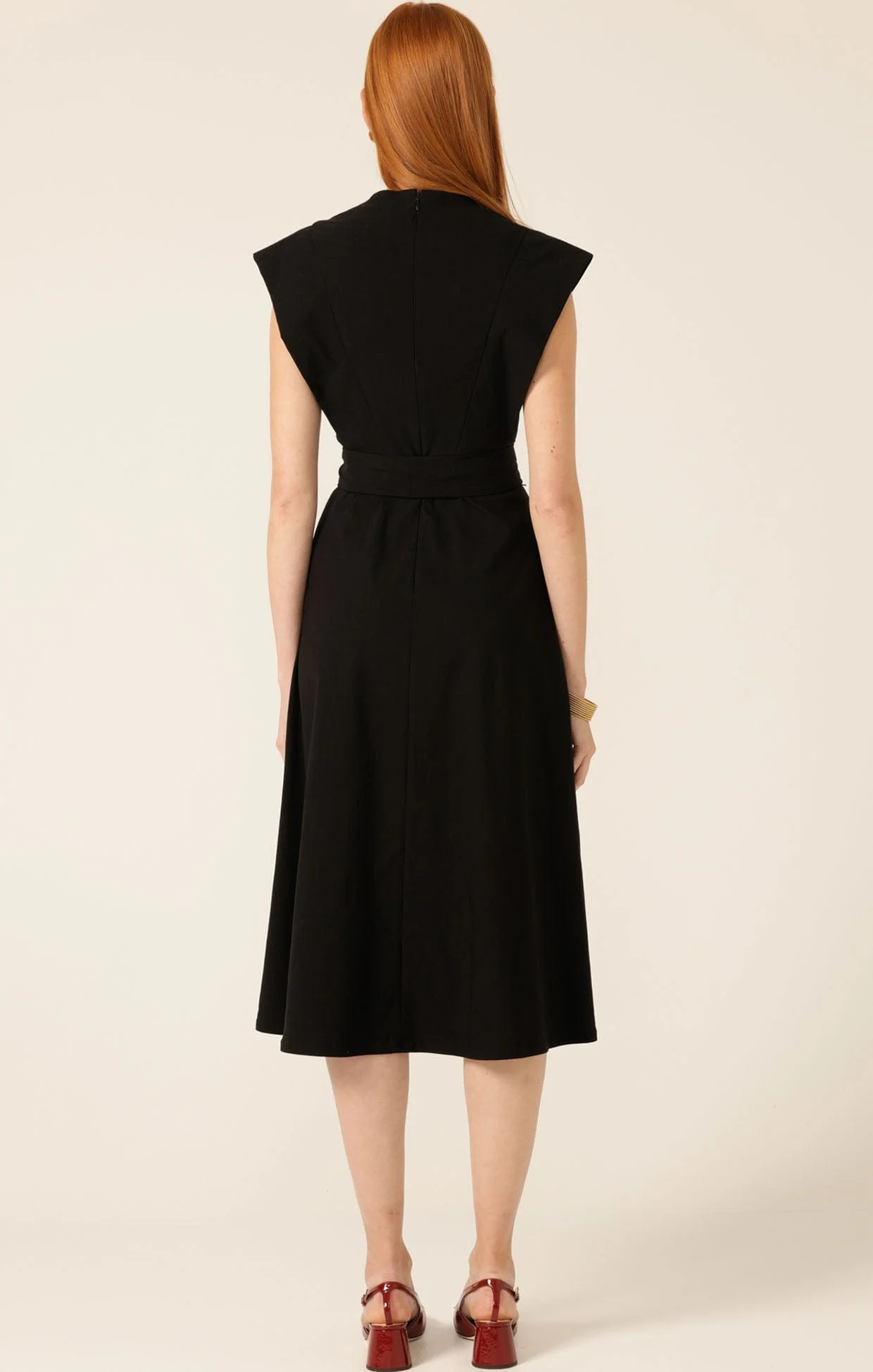 ZIP FRONT FIT AND FLARE DRESS - Image 7