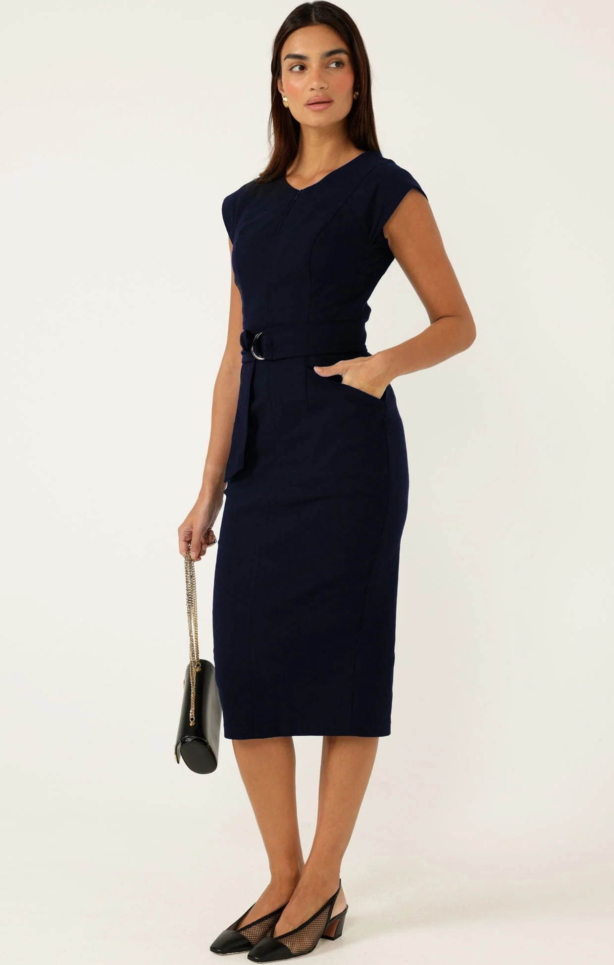 ZIP FRONT FITTED DRESS - Image 4