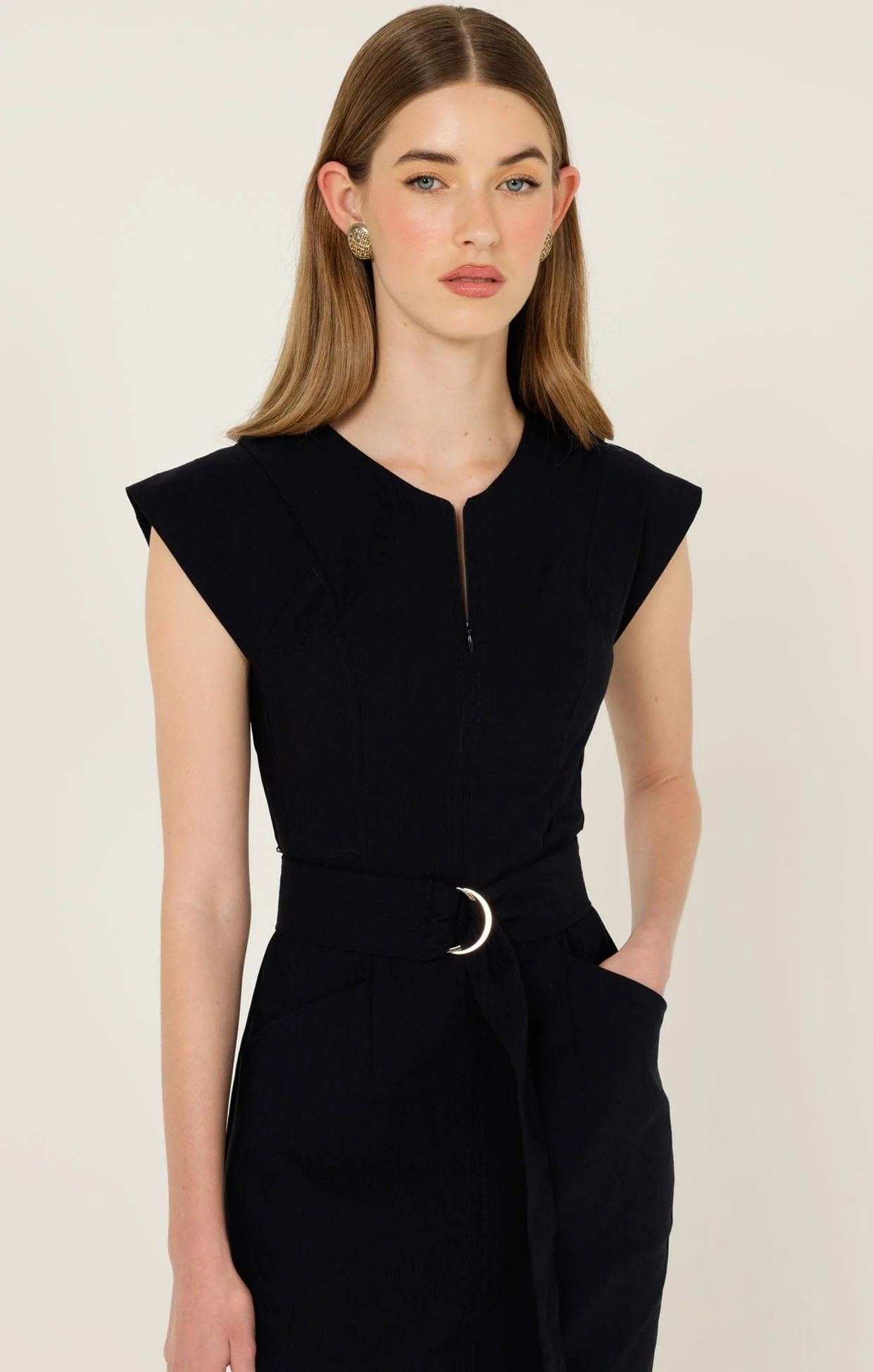 ZIP FRONT FITTED DRESS - Image 5