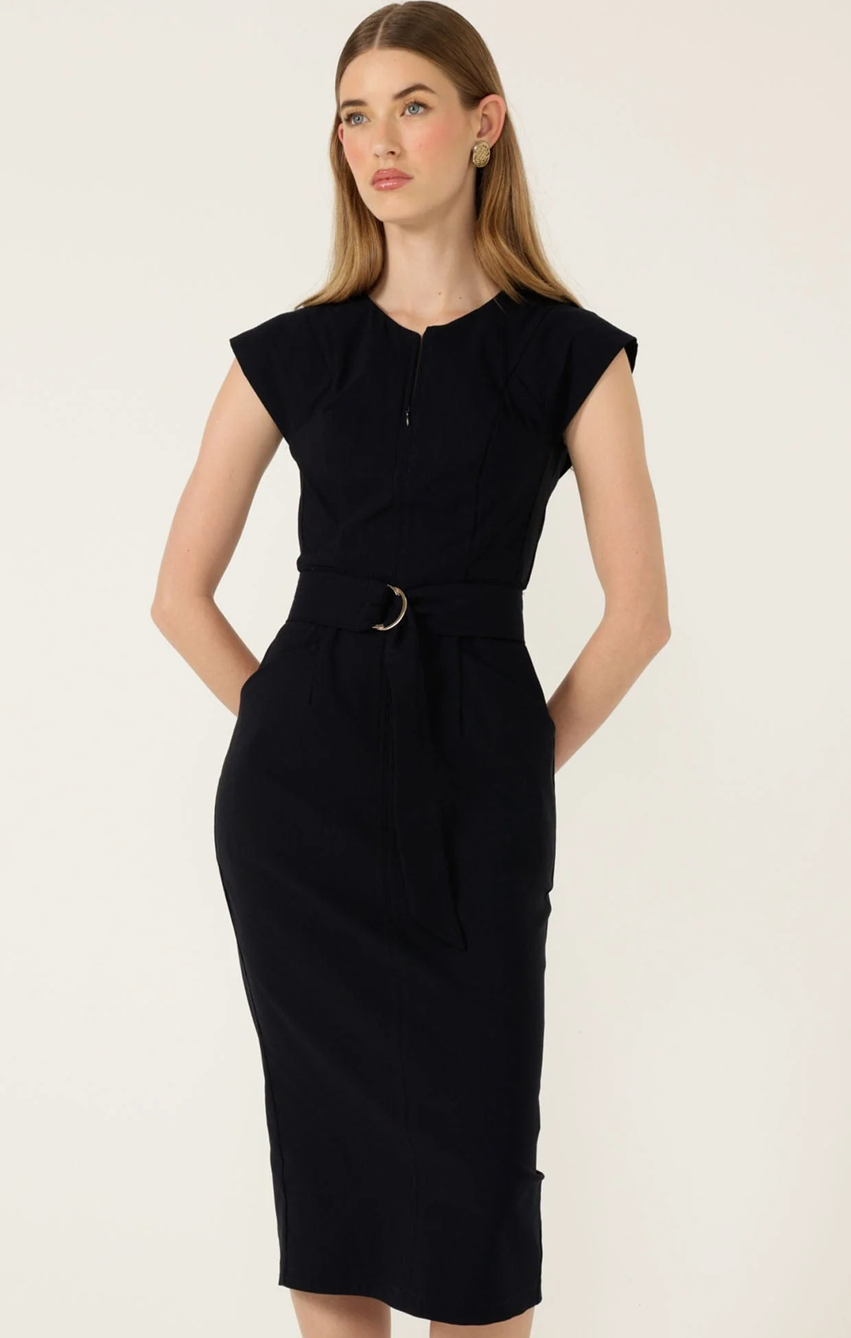 ZIP FRONT FITTED DRESS - Image 6